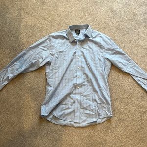 Men’s Dress Shirt, 16.5 - 34, light blue check
